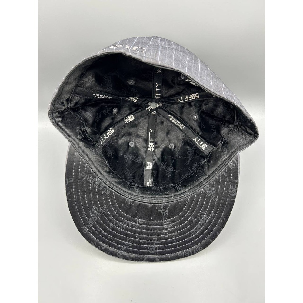 Electric Hat Men 7 3/8 Gray Pinstripe Embroidered 59Fifty New Era Fitted Cap - Picture 2 of 10